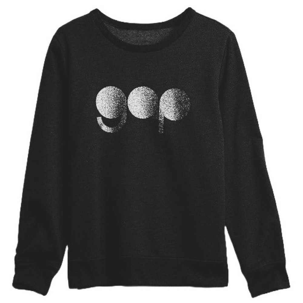Gap Logo Crewneck Women Sweatshirt Black Size M L - NWT.